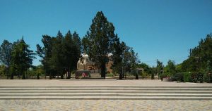 Площадът на с. Кулеча с паметник на св. св. Кирил и Методий
